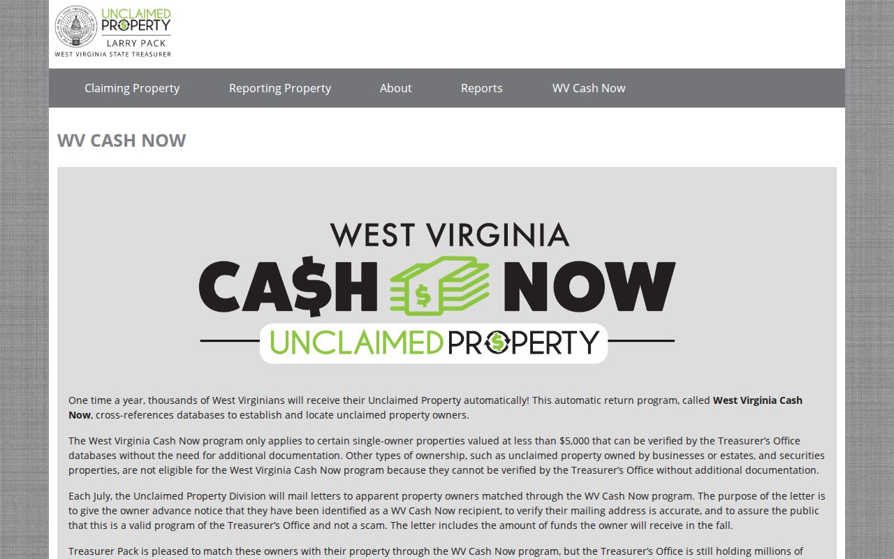 Fairmont residents directory West Virginia unclaimed property name search