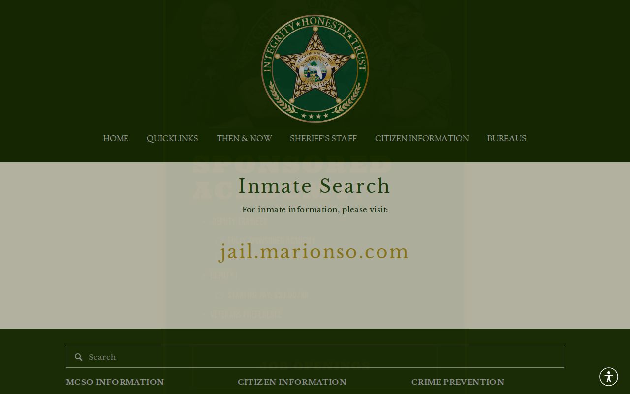 Fairmont residents directory Marion County inmate search landing page